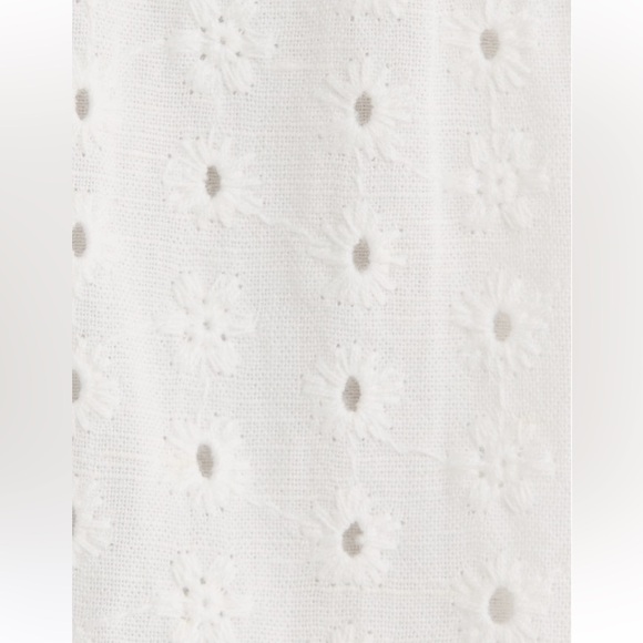 Alice + Olivia Mila Deep V-Neck Cotton & Linen Eyelet Minidress white 6 or 8 NWT - Picture 6 of 6